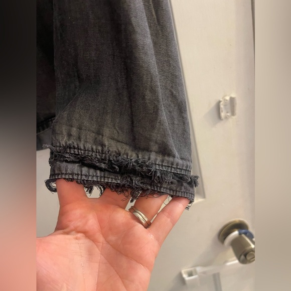 Zara Embroidered Gray/silver Button Down Shirt  Size XS - Picture 3 of 5